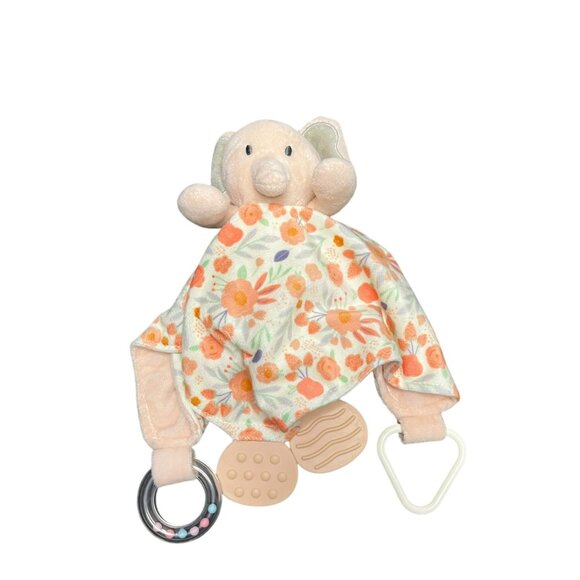 Luxe +‎ Willow Elephant Lovey Floral Baby Security Blanket Sensory Teething Toy - Picture 3 of 12